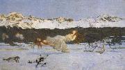 Giovanni Segantini The Punishment of The Lustful (mk19) oil on canvas